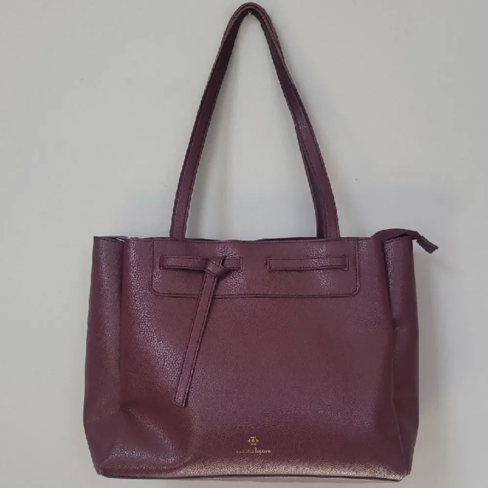 Nanette Lepore Purple Plum Mulberry Pebbled Tote Bag Large